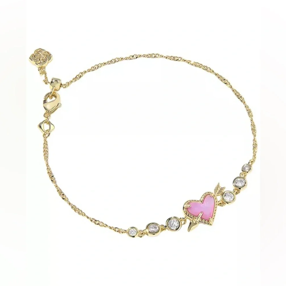 Kendra Scott Opalescent Resin and Cubic Zirconia Ari Heart Arrow Tennis Bracelet